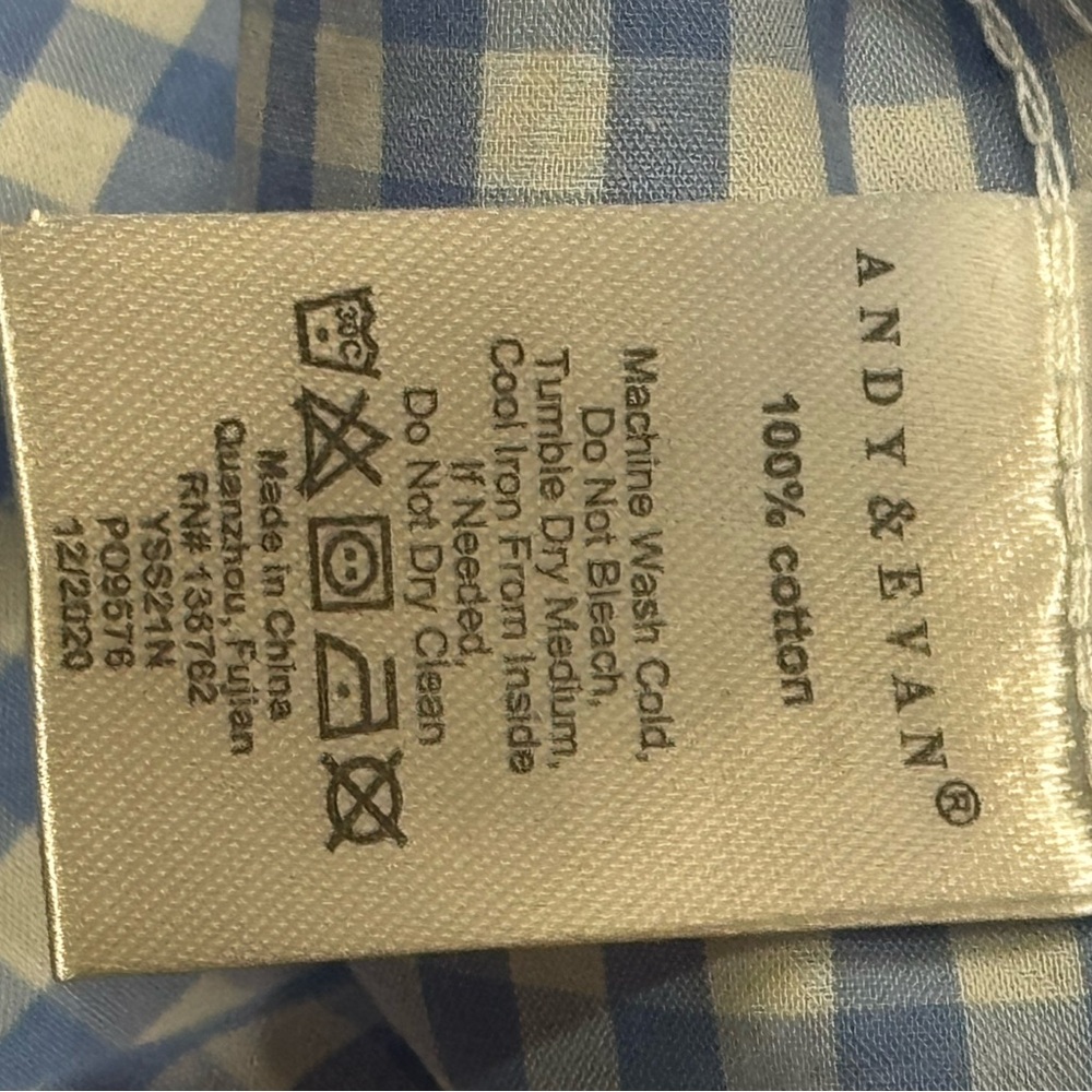 Andy & Evan Boys Shirt Collared Button Down Blue Check Size 12 - Picture 5 of 6
